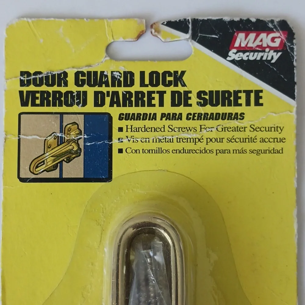 Mag Security Gold Door Guard Lock 4in long x 2.5in wide